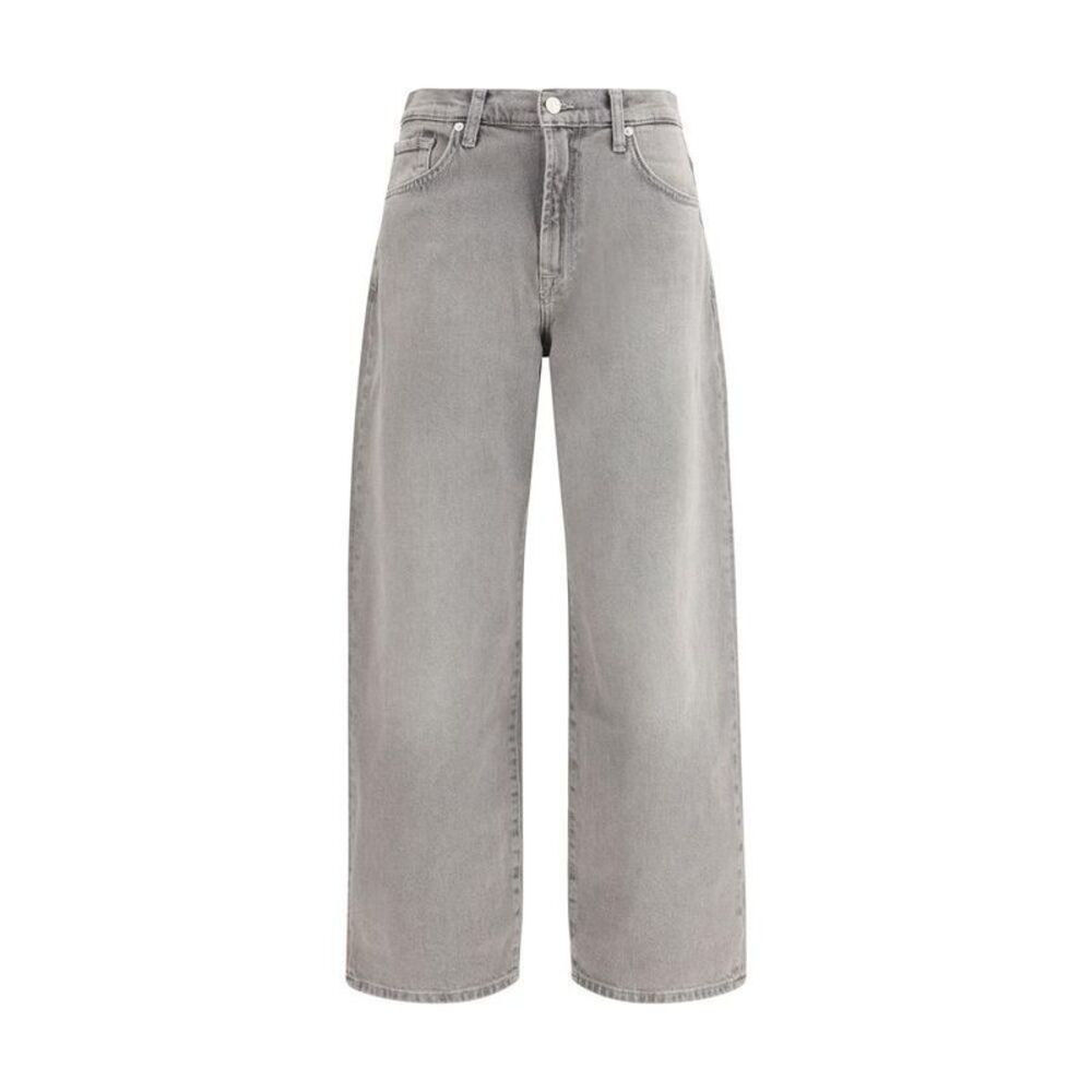 7FOR Cotton Relaxed Fit Jeans Women Gray Jeans & Pants